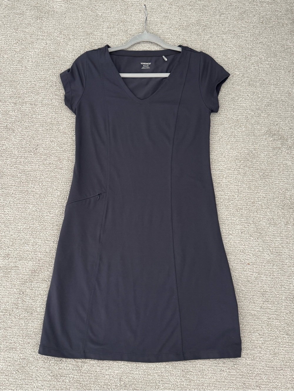 Toad & Co Tech Tomboy Dress Cap Sleeve Women’s Size Small Pockets Gray Athletic